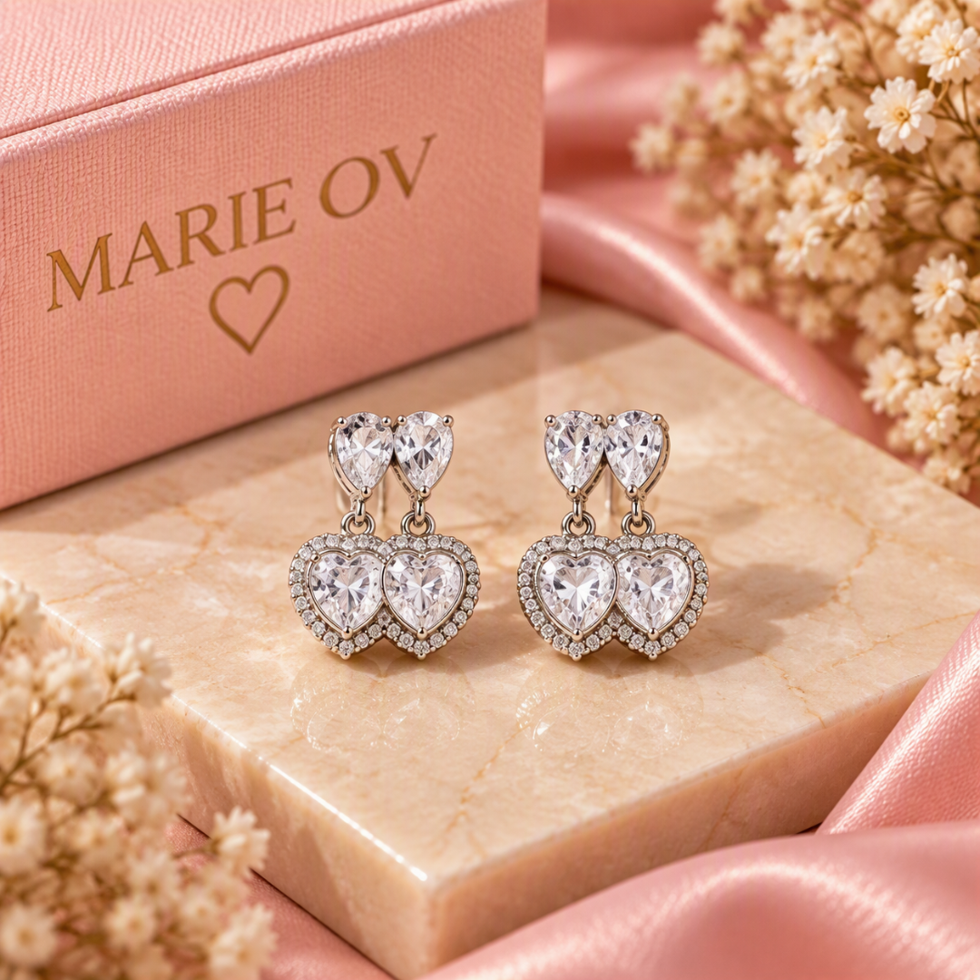 Aretes Crystal Hearts