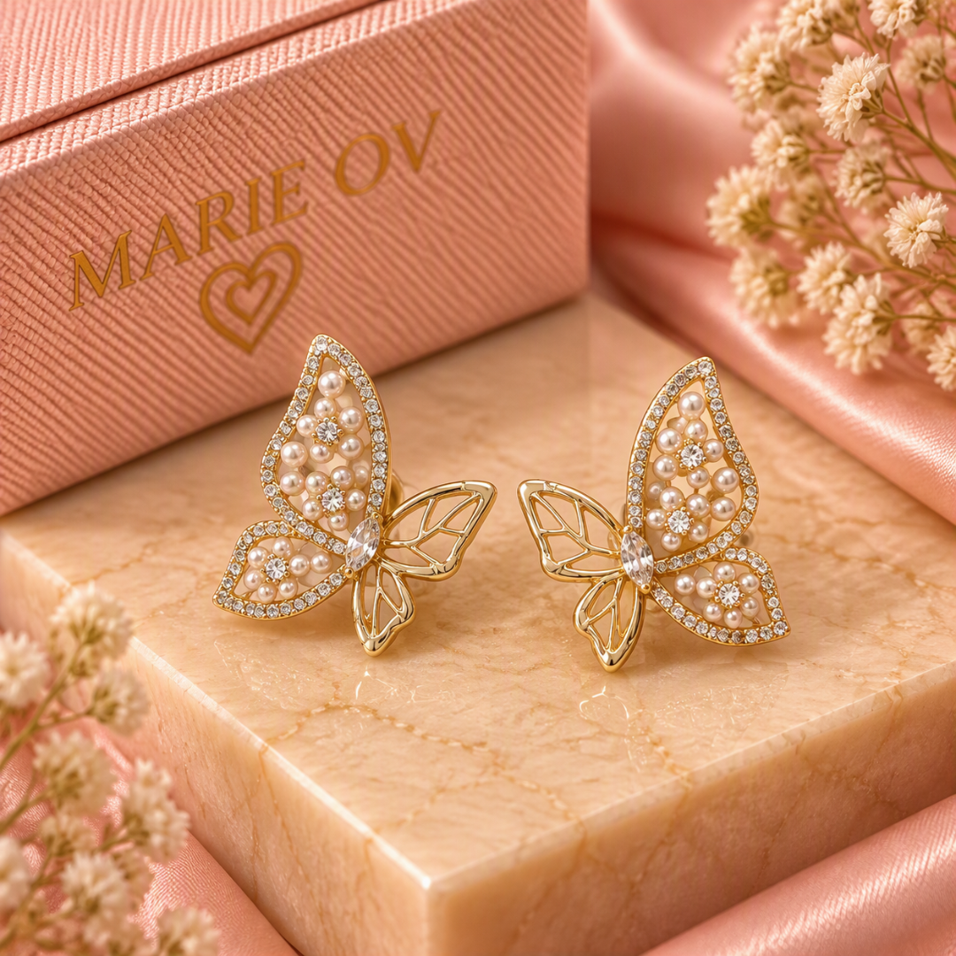 Aretes Pearl Butterfly