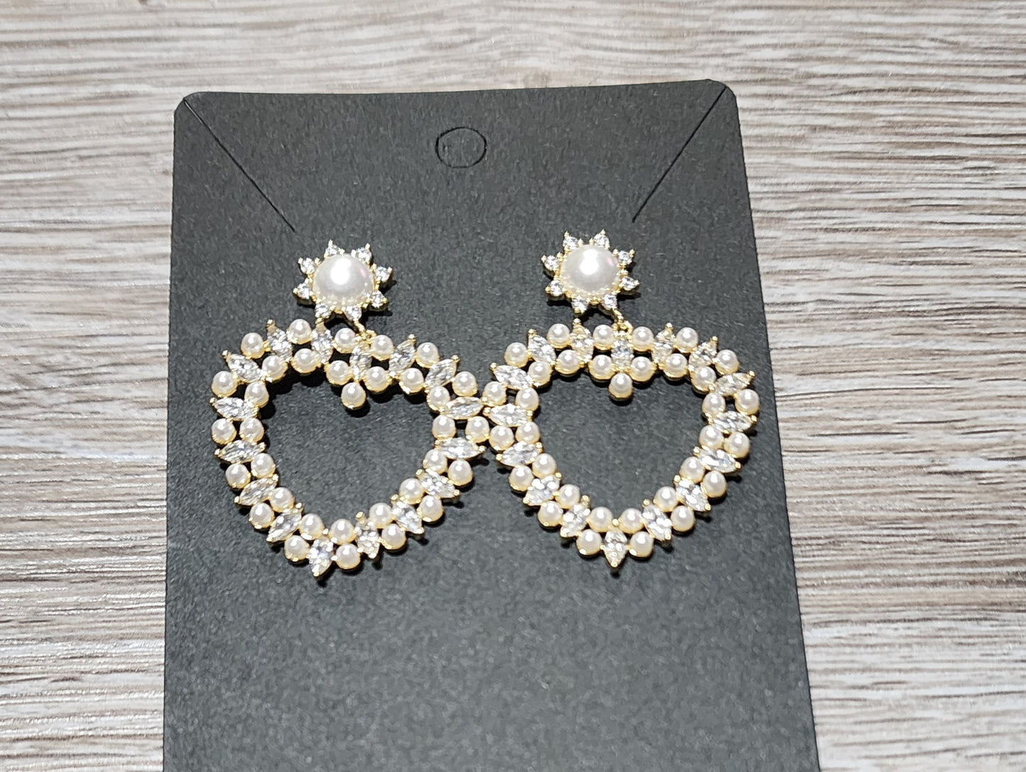 Pearly Hearts Earrings Oro Laminado XP