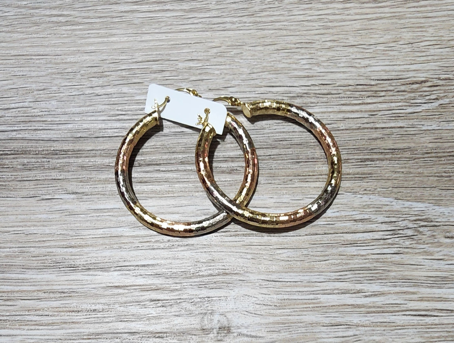 Arracadas Tricolor Oro Laminado XP (medianas)