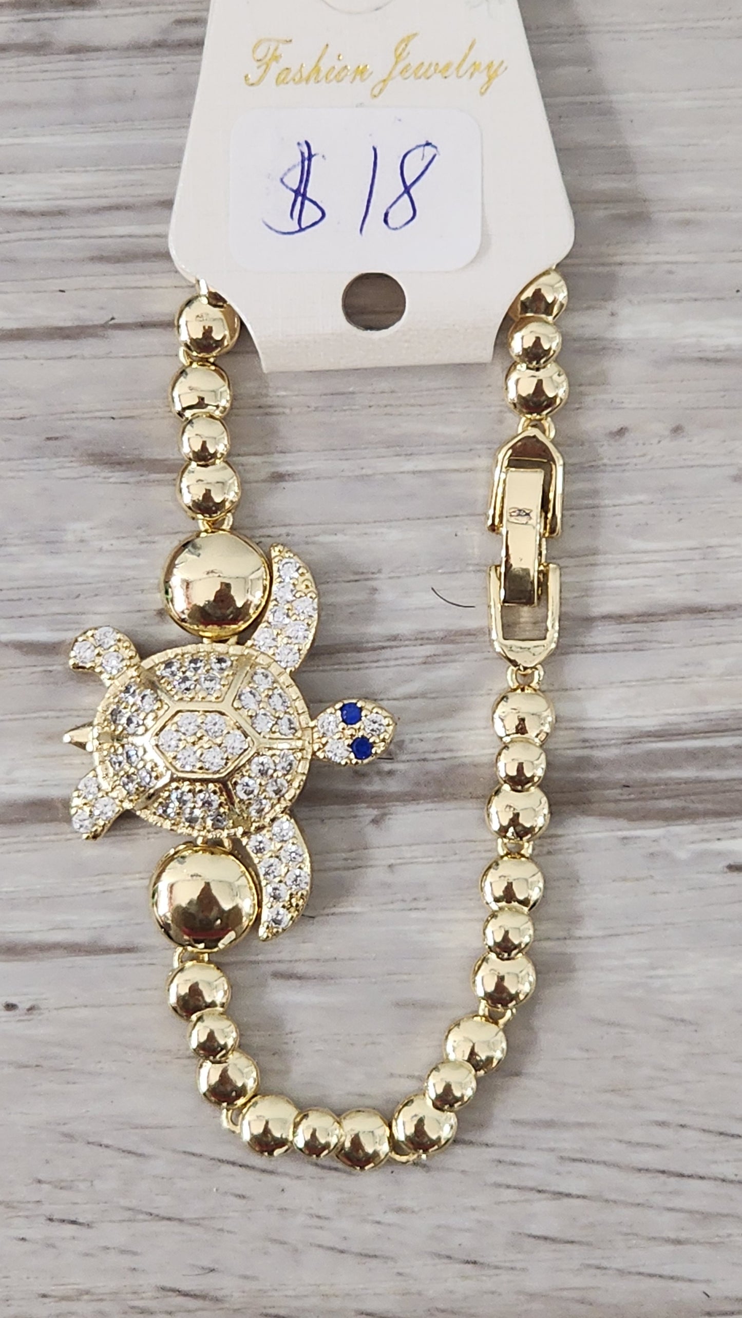 Pulsera Tortuga (Oro Laminado)