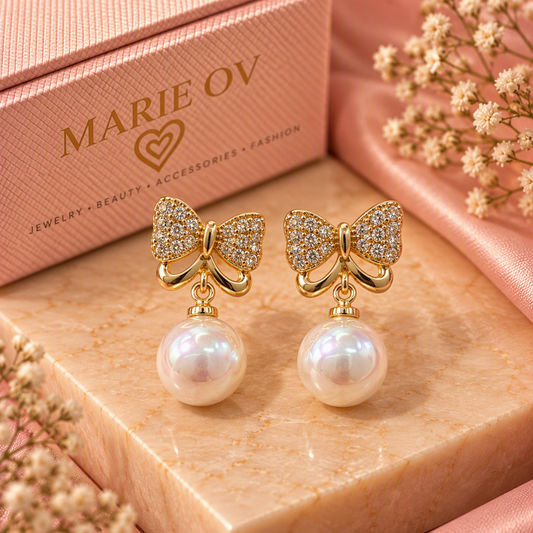 Aretes Pearl Bow