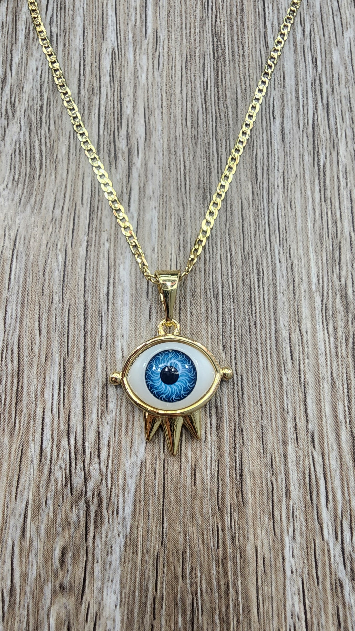 Cubana Fina y Dije de Ojo (Oro Laminado XP)