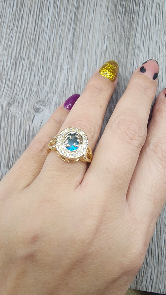 Aqua Ring size 8 (Oro Laminado)