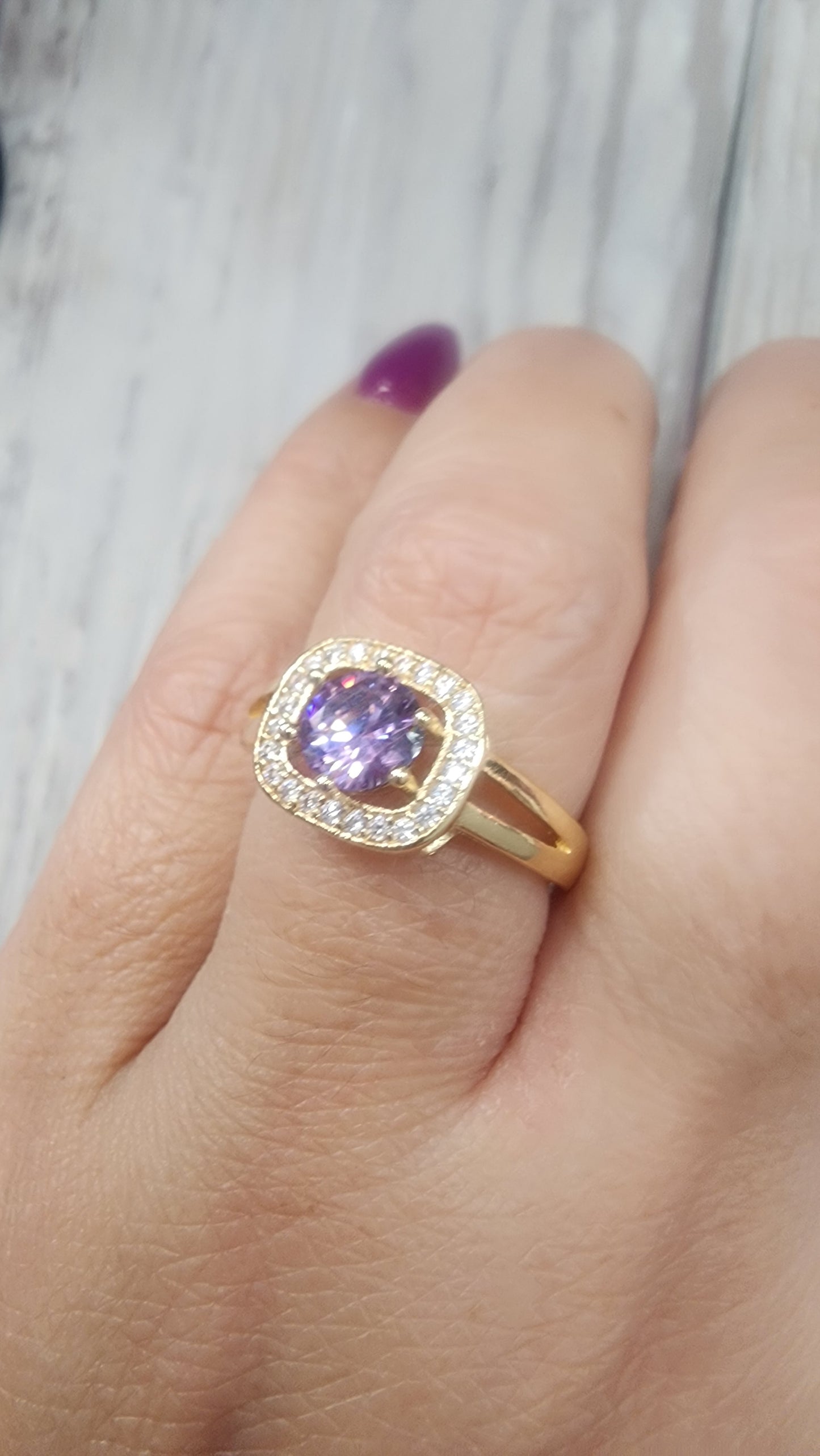 Purple Ring size 7.5 (Oro Laminado XP)