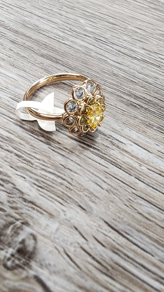 Yellow Flower Ring 7 (Oro Laminado XP)