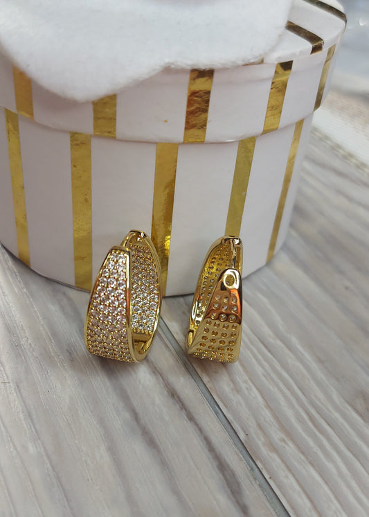 Bling Reversible Earrings Oro Laminado Alta Calidad XP