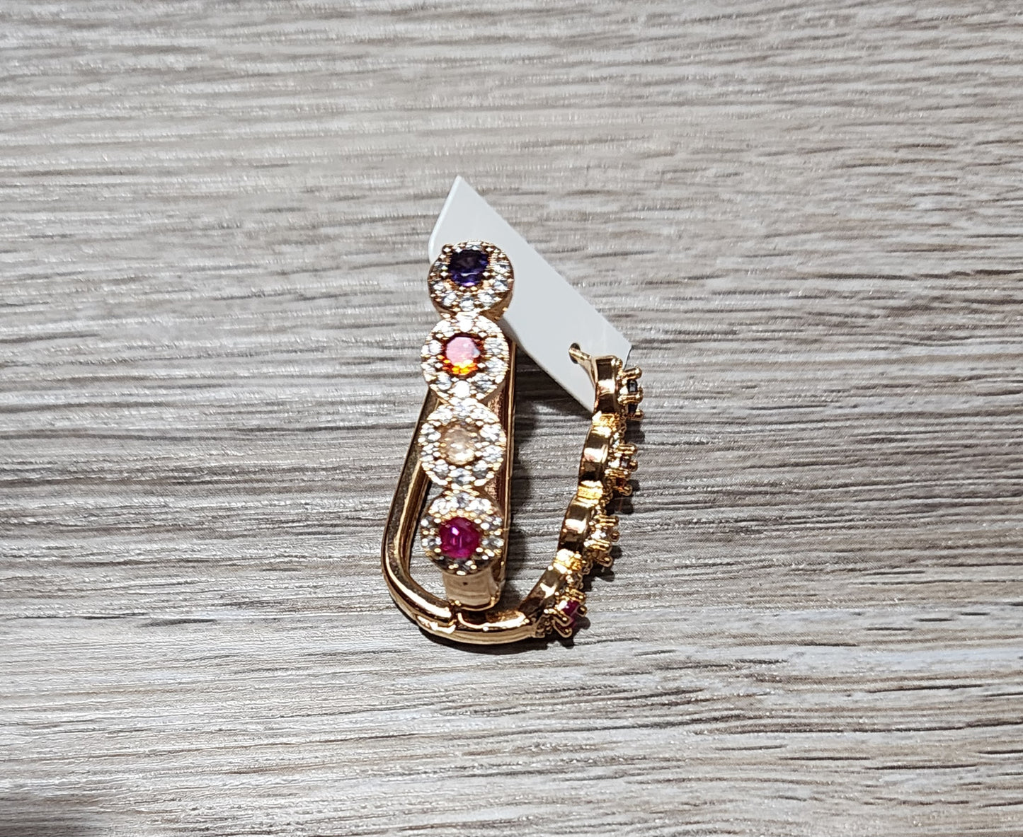 Multicolor Rectangular Earrings Oro Laminado XP