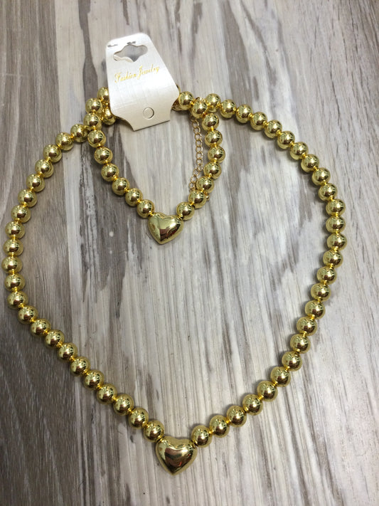 Balines y Corazón Set (Oro Laminado)